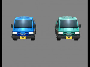 cartoon light truck cart 3D Model