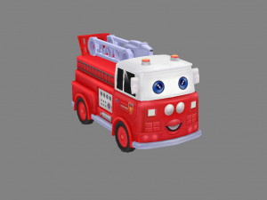 cartoon toy fire truck 3D Model