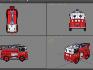 cartoon toy fire truck 3D Model