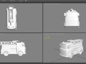cartoon toy fire truck 3D Model