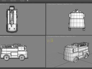 cartoon toy fire truck 3D Model