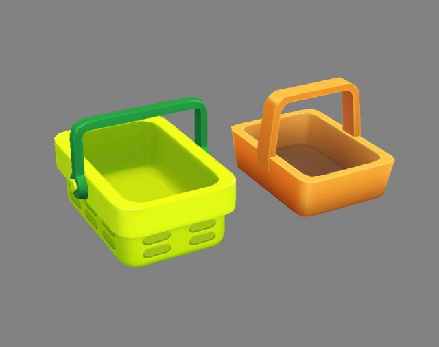 cartoon vegetable basket - shopping basket - carrying basket Model 3D .c4d .max .obj .3ds .fbx .stl .blend 