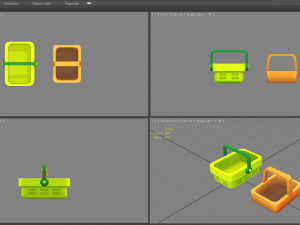 cartoon vegetable basket - shopping basket - carrying basket Model 3D
