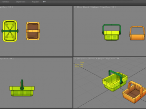 cartoon vegetable basket - shopping basket - carrying basket Model 3D