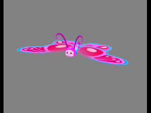 cartoon butterfly - purple 3D Модель