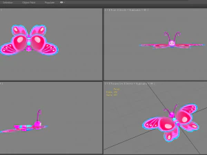cartoon butterfly - purple 3D Model