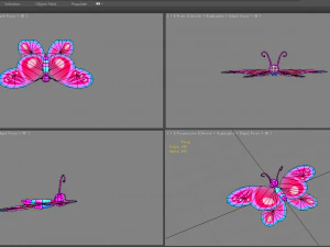 cartoon butterfly - purple 3D Model