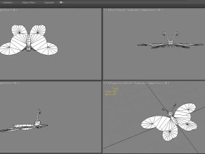cartoon butterfly - purple 3D Model
