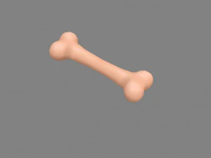 卡通小狗骨头玩具 3D 模型