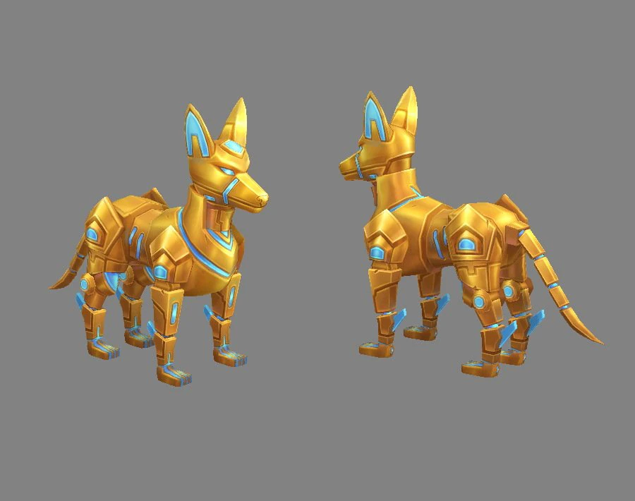 cartoon robot dog - mecha wolf - electronic dog - metal dog 3D Model .c4d .max .obj .3ds .fbx .stl .blend