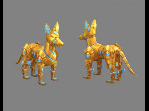 karikat&uuml;r robot k&ouml;pek - mecha kurt - elektronik k&ouml;pek - metal k&ouml;pek 3D Model