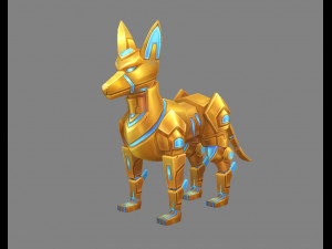 cartoon robot dog - mecha wolf - electronic dog - metal dog 3D Model