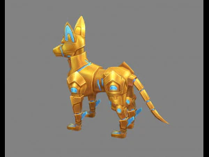 cartoon robot dog - mecha wolf - electronic dog - metal dog 3D Model
