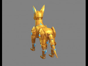 cartoon robot dog - mecha wolf - electronic dog - metal dog 3D Model