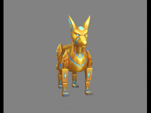 cartoon robot dog - mecha wolf - electronic dog - metal dog 3D Model