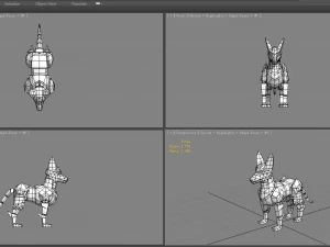 cartoon robot dog - mecha wolf - electronic dog - metal dog 3D Model