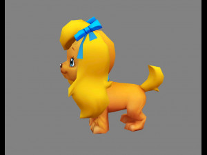 cartoon puppy - yellow female dog - pet dog Modèle 3D
