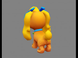 cartoon puppy - yellow female dog - pet dog Modèle 3D