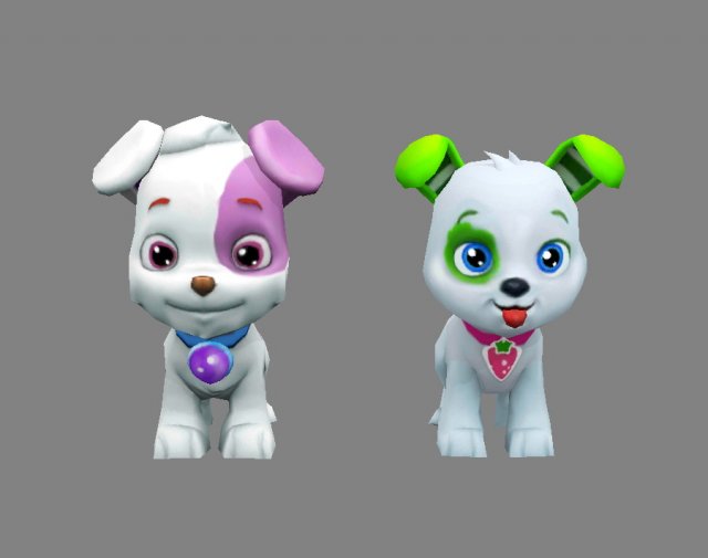 cartoon puppy - white male dog - pet dog 3D Модель .c4d .max .obj .3ds .fbx .stl .blend 