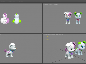 cartoon puppy - white male dog - pet dog 3D Модель