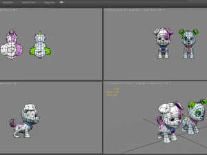 cartoon puppy - white male dog - pet dog 3D Model