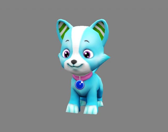 cartoon puppy - blue male dog - pet dog 3D Model .c4d .max .obj .3ds .fbx .stl .blend 