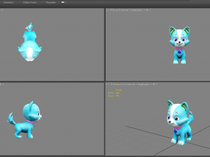 cartoon puppy - blue male dog - pet dog 3D Model
