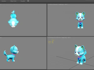 cartoon puppy - blue male dog - pet dog 3D Model