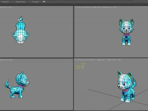 cartoon puppy - blue male dog - pet dog 3D Model