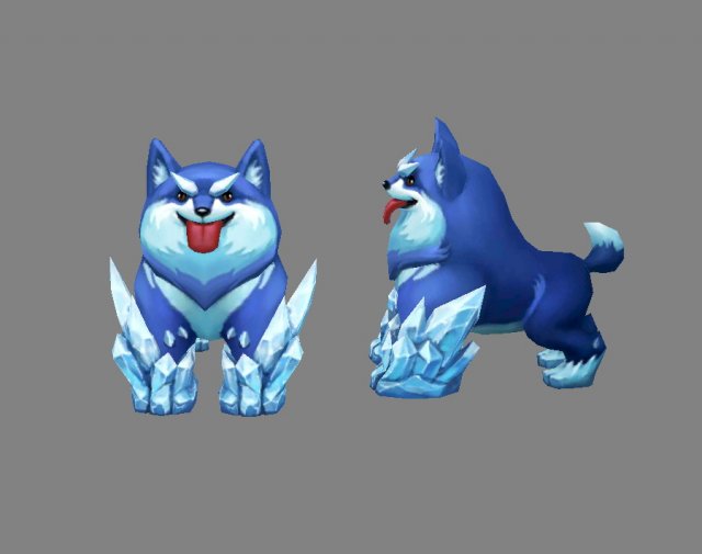 cartoon husky - ice dog 3D 模型 .c4d .max .obj .3ds .fbx .stl .blend 
