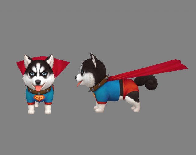 cartoon puppy - super dog Modelo 3D .c4d .max .obj .3ds .fbx .stl .blend 