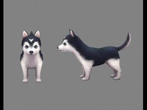 cartoon puppy - alaska - baby dog 3D Model