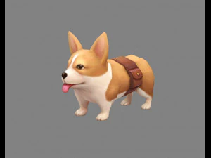 cartoon puppy - corgi - baby dog 3D Model