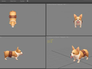 cartoon puppy - corgi - baby dog 3D Model
