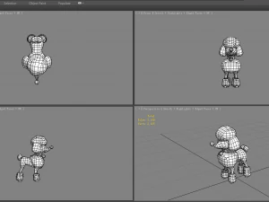 cartoon puppy - poodle - baby dog 3D Model