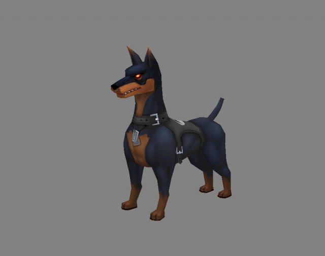 cartoon police dog - hunting dog 3D Model .c4d .max .obj .3ds .fbx .stl .blend 
