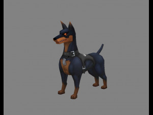 cartoon police dog - hunting dog Modèle 3D