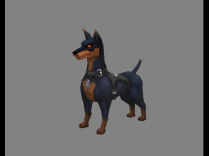 cane poliziotto dei cartoni animati - cane da caccia Modello 3D