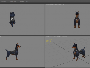 cartoon police dog - hunting dog 3D Model