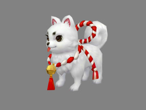 cartoon white dog Model 3D