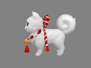 cartoon white dog 3D Model