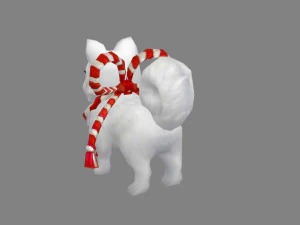cartoon white dog 3D Model