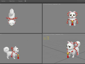 cartoon white dog 3D Model