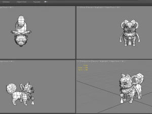 cartoon white dog 3D Model