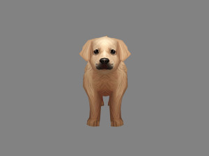 cartoon puppy - brown dog 3D Модель