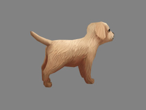cartoon puppy - brown dog 3D Модель