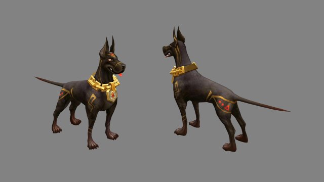 cartoon black doberman - hound dog 3Dモデル .c4d .max .obj .3ds .fbx .stl .blend 