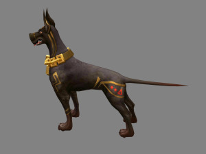 cartoon black doberman - hound dog 3Dモデル