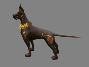 cartoon black doberman - hound dog 3D Model