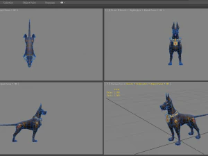 cartoon black doberman - hound dog 3D Model